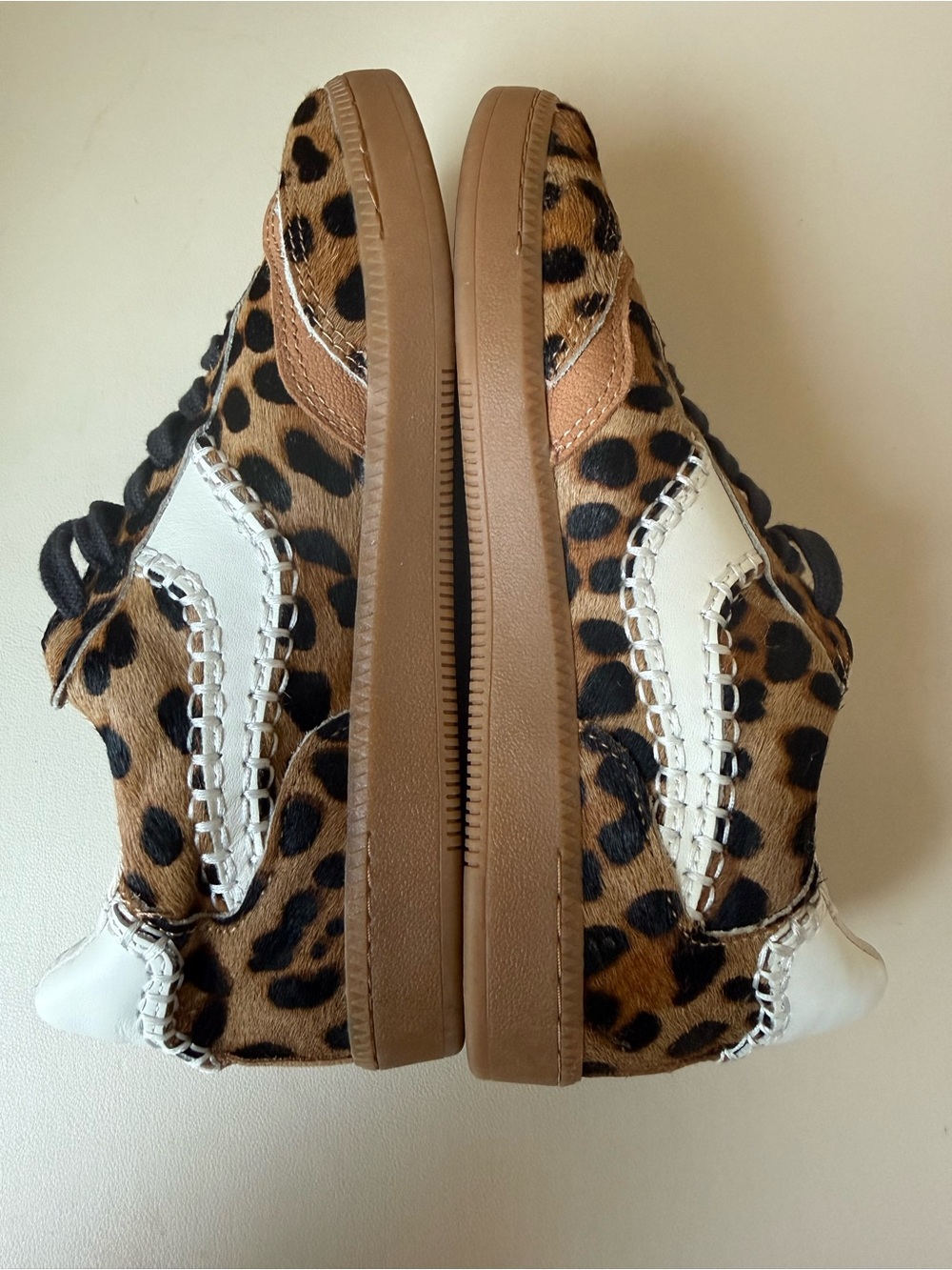 BRAND NEW! Dolce Vita Leopard Print Tan & Black Sneakers with Cream Accent - Picture 9 of 10